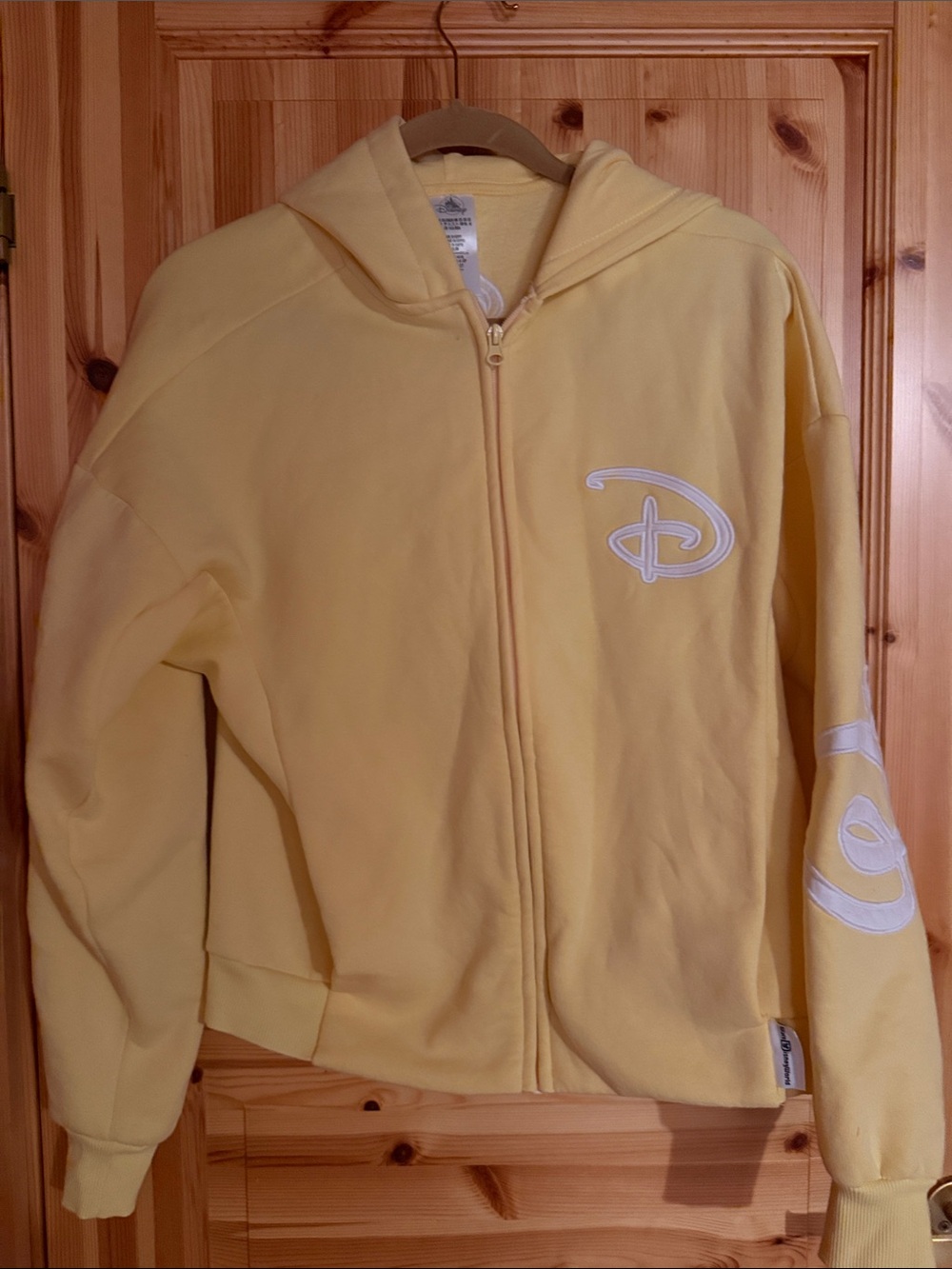 Disney Yellow Full-Zip Hoodie with White Logo Accents